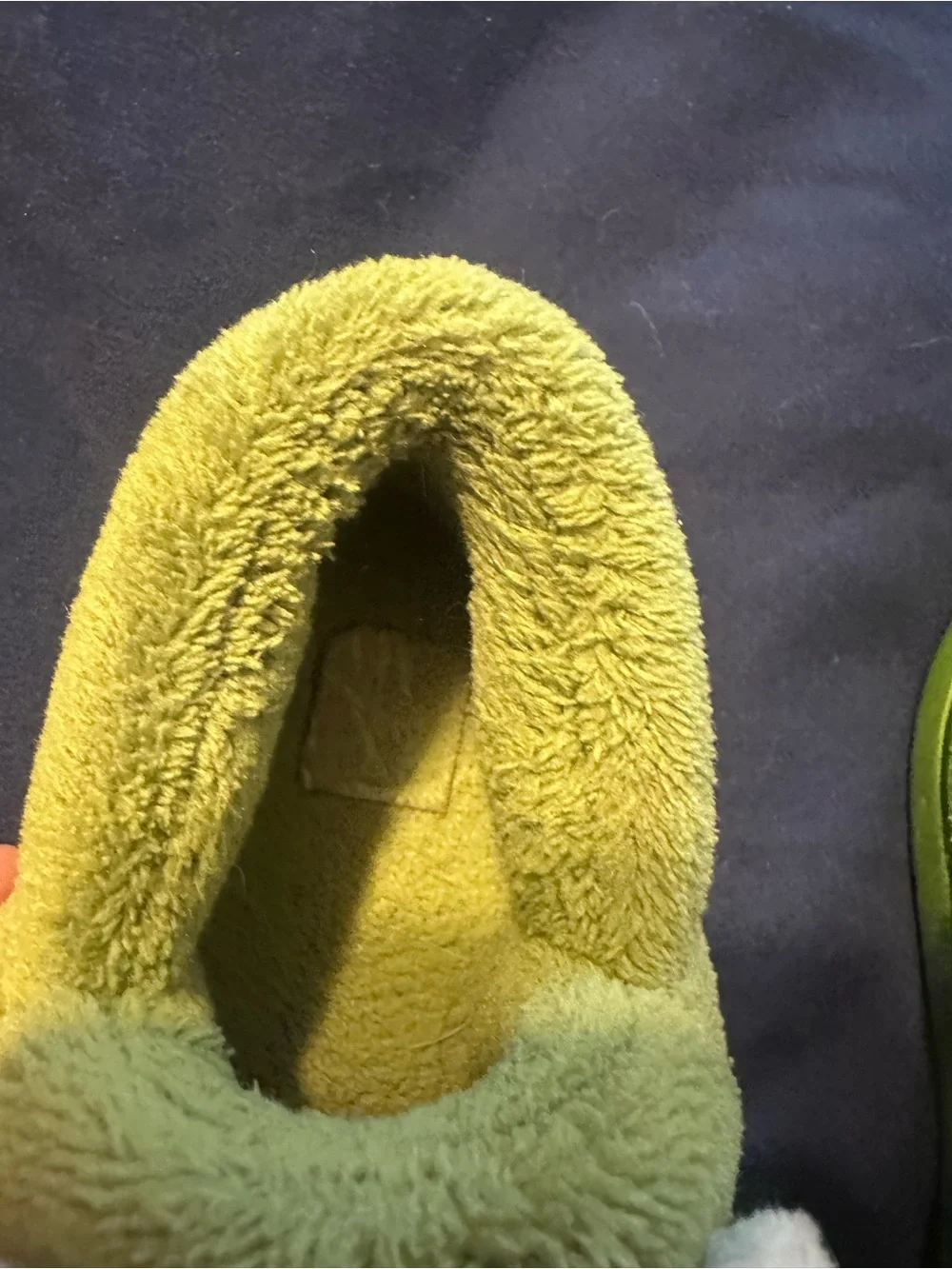 Kids Green Dino/Alligator Plush Slippers